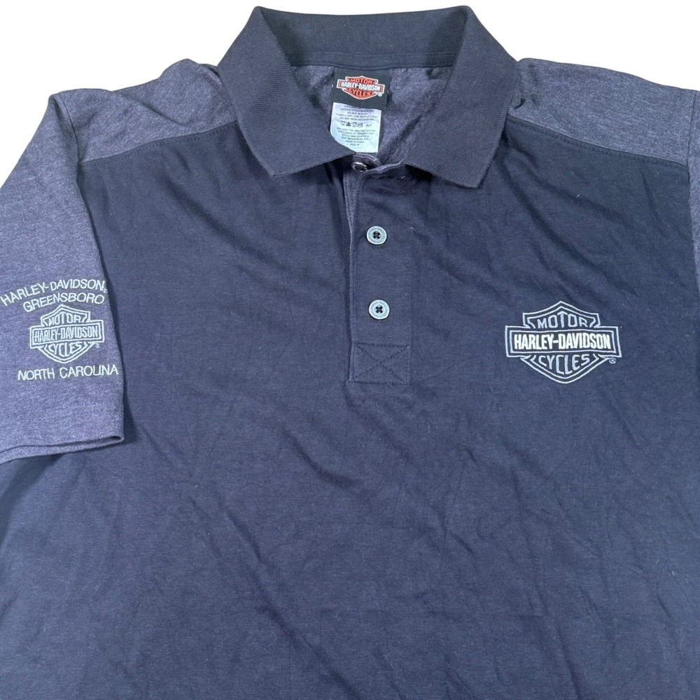 Harley Davidson Greensboro North Carolina Polo‎ Shirt Mens Medium
